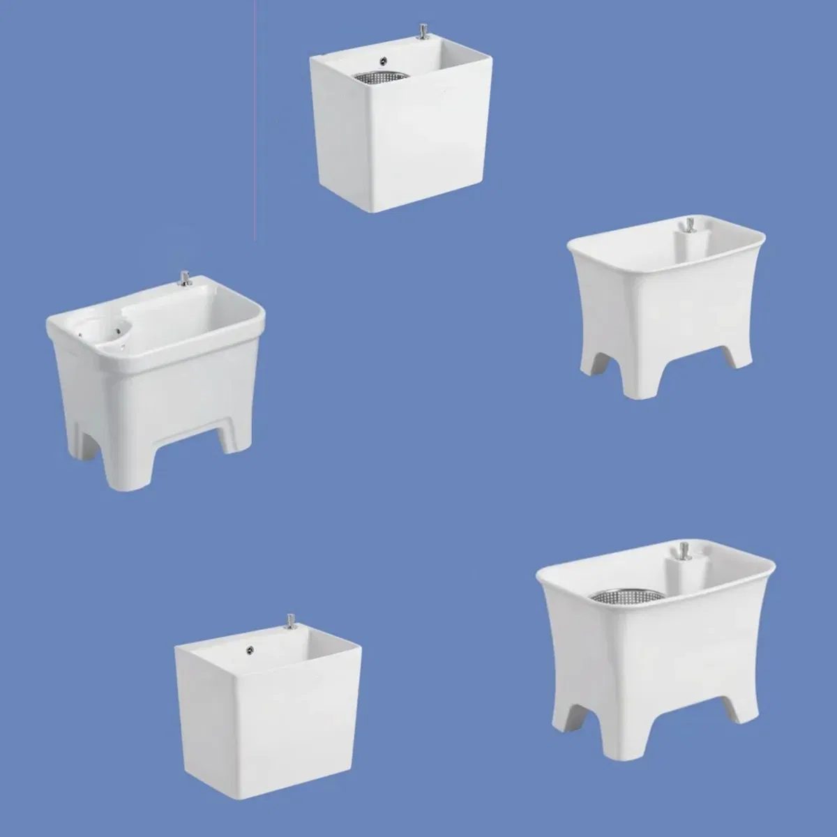 Wholesale White Glazed Ceramic Mop Tub Sink Cleaning Tub Outdoor Use Sanitary Ware Cheap
