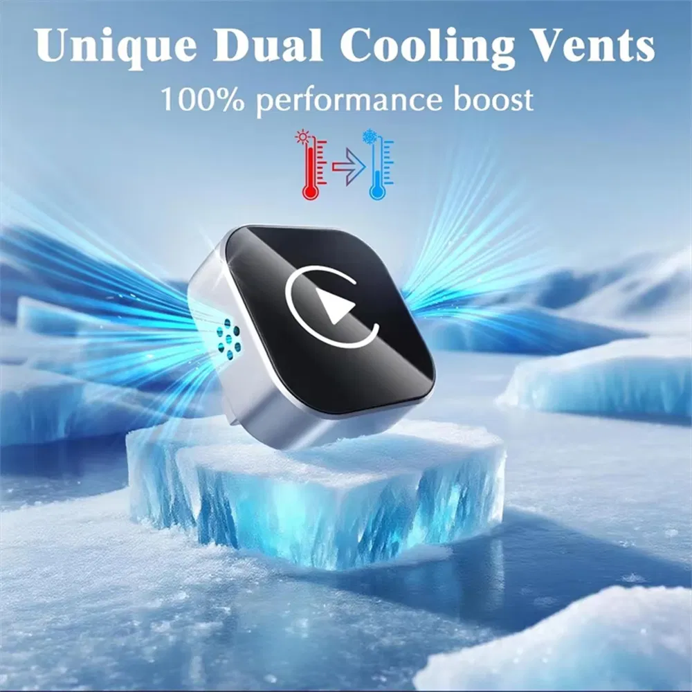 Q1a Wired to Wireless Carplay & Android Auto Adapter -2-in-1 Auto Connect Mini Dongle (Black + Colorful Symbol)