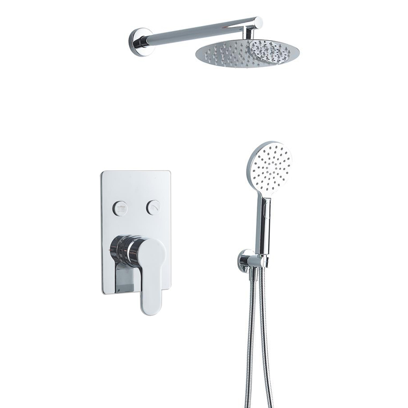 Bathroom in Wall 8'' Rainfall Head Handheld Shower Concealed Shower Faucet Set