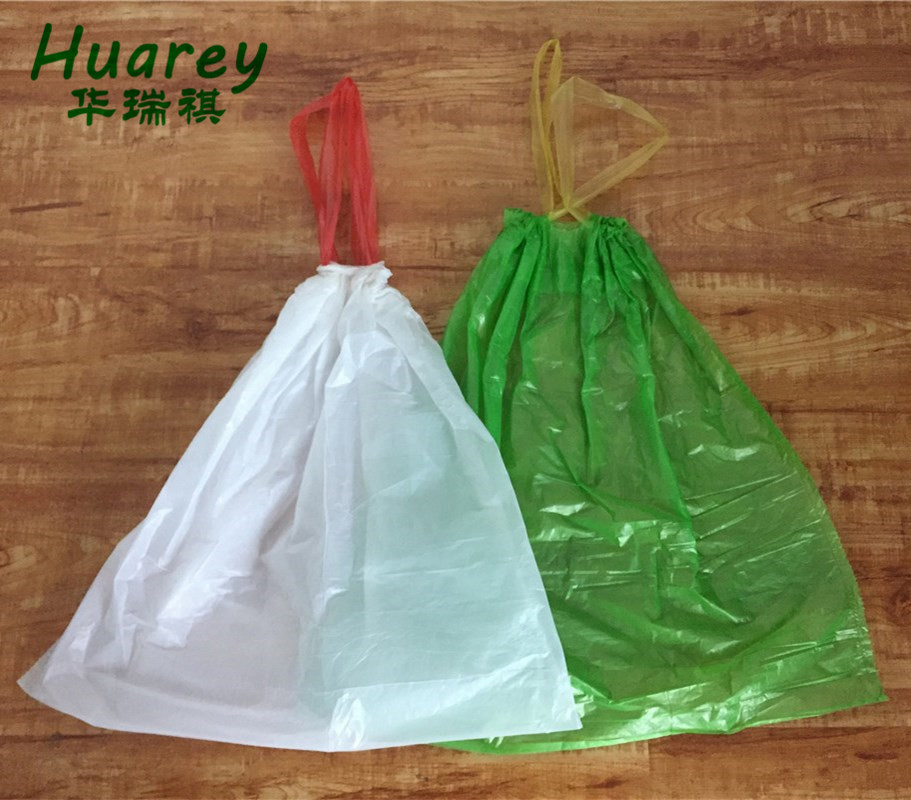 Disposable Plastic Kitchen Drawstring Garbage Bag on Roll