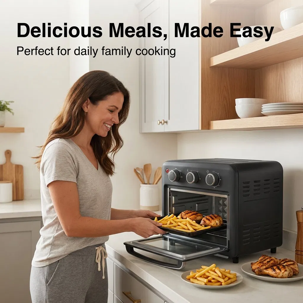 13L Multi-Function Small Air Fryer Oven with Knobs for Baking Grilling Toasting