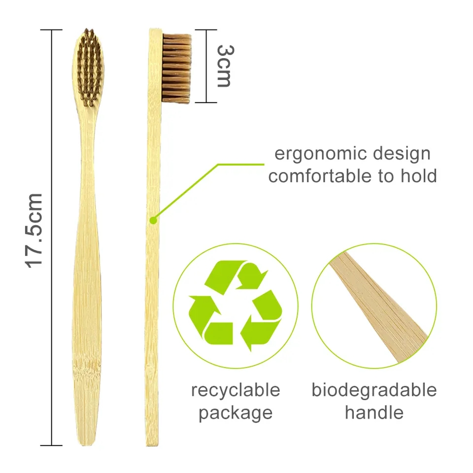 Customized Logo CE Certificate Soft Wool Reusable Biodegradable Hotel Bamboo Toothbrush