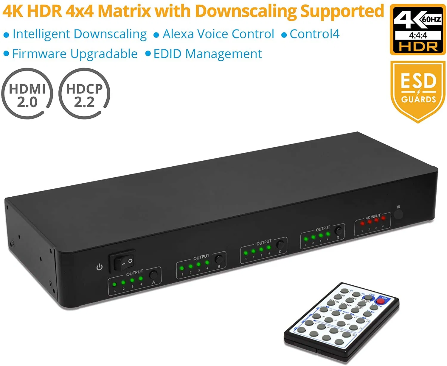 HDMI-матрица 4x2 4K 60Гц