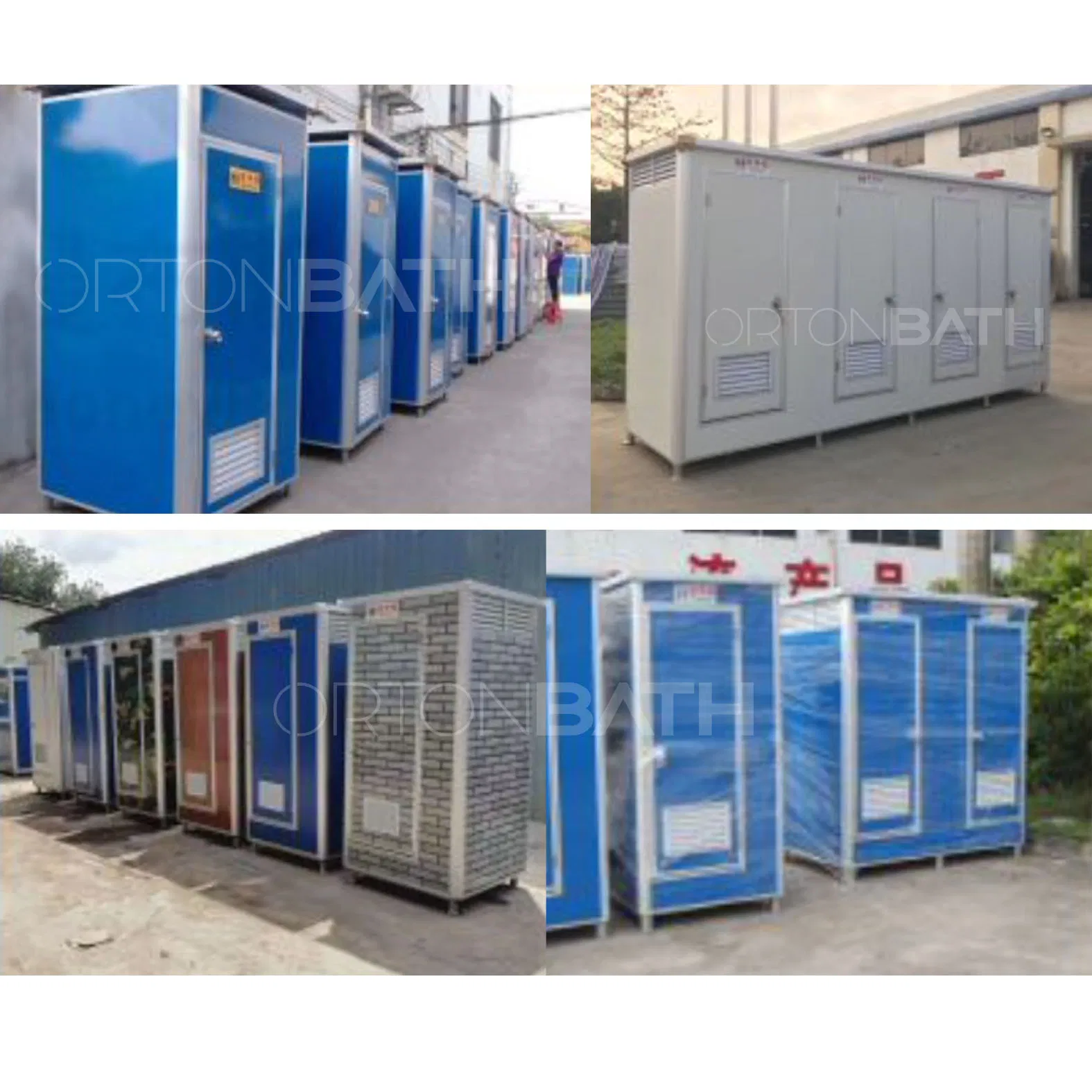 Ortonbath Easy Assemble Portable Outdoor Steel Mobile Toilet Cabin Public Bathroom for House Use with Sandwich Panel Material