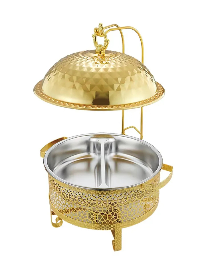 Factory Wholesale Gold Chafing Dish Buffet Set Stainless Steel Catering Food Warmer for Parties Weddings Dinners