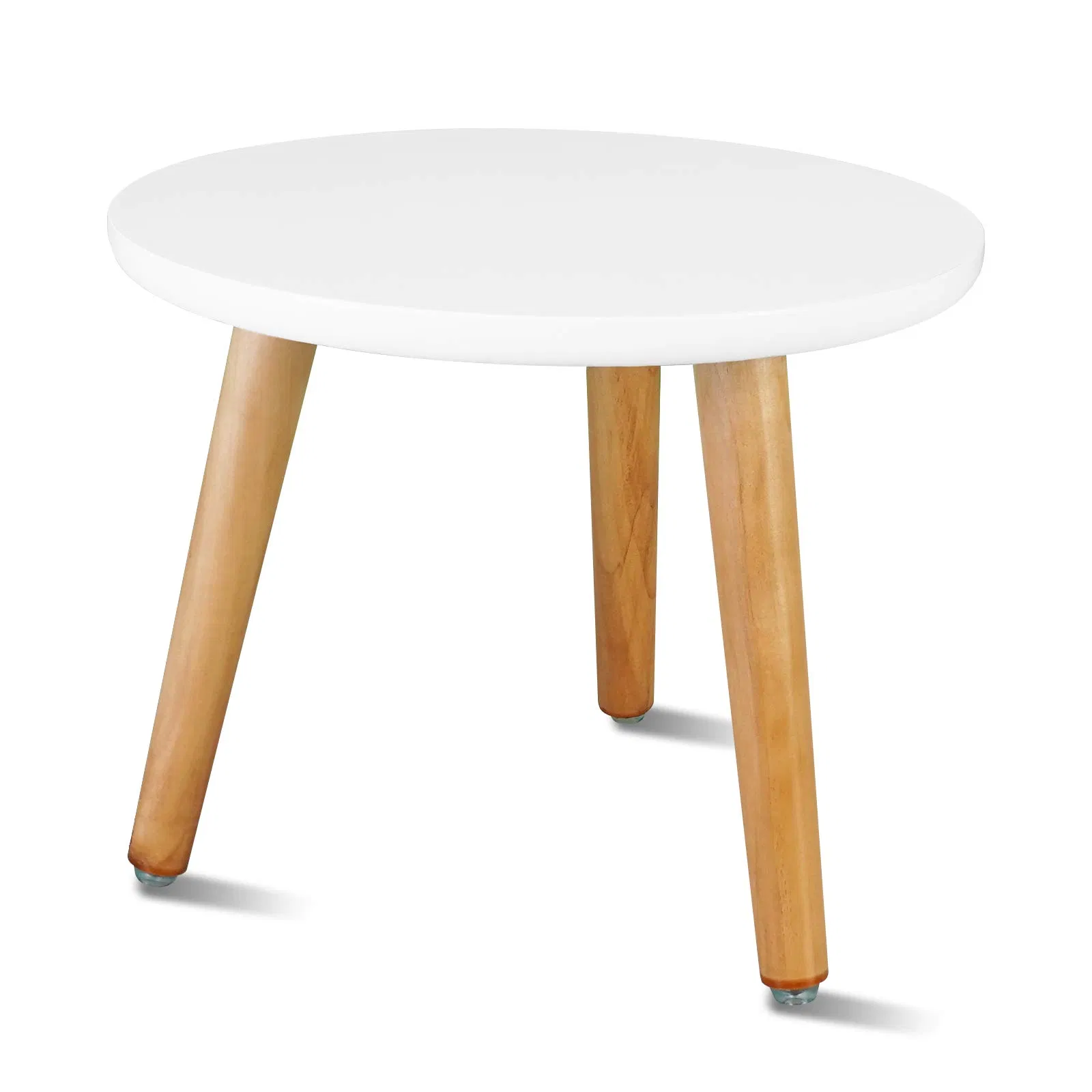 Modern Tall Holder Small Round Side End Table Wood Plant Flower Stand