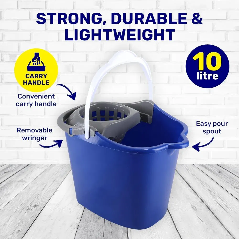 Cleaning Mop Squeegee Mop Plastic Bucket with Wringer
