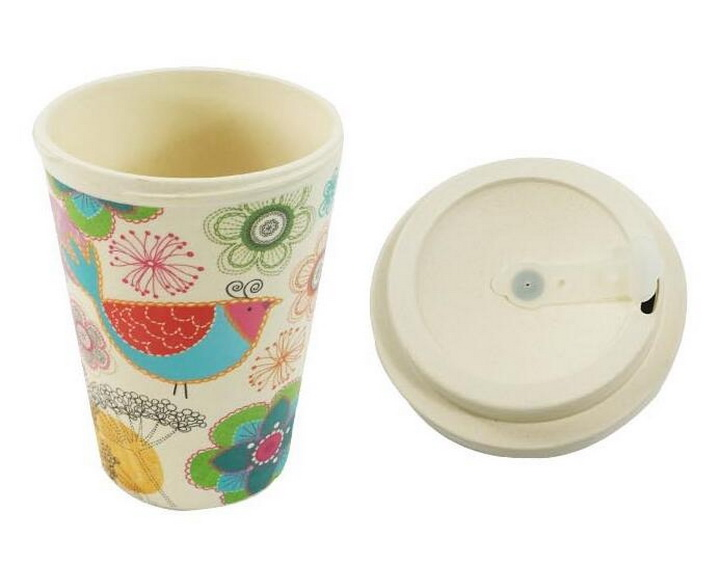 Чашка из бамбукового волокна 12 oz с крышкой