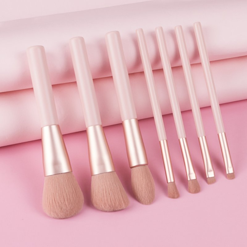 7PCS Pink Makeup Brushes Premium Synthetic Fiber Brush Makeup Tool Private Label Cosmetic Makeup Brush Set