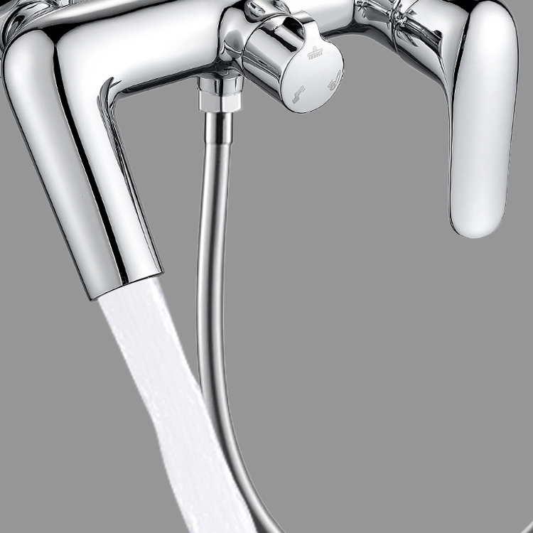 Настенный смеситель для ванны и душа с тремя функциями
