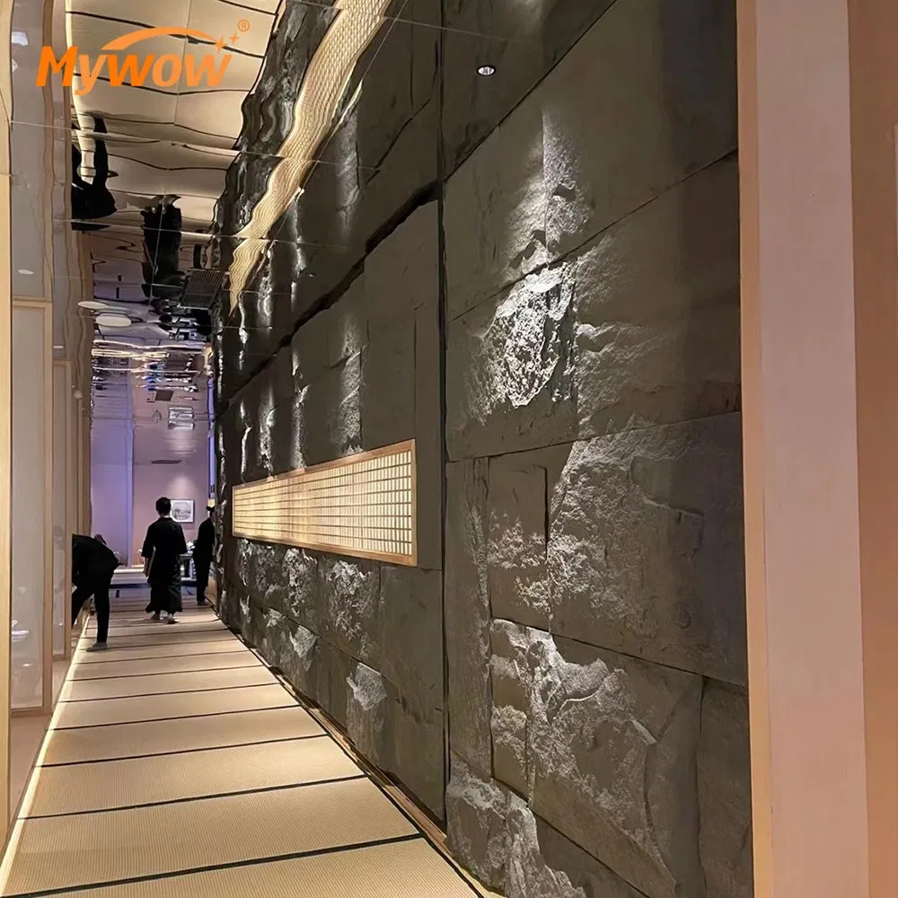 Guangzhou Factory Price Luxury Interior Exterior PU Mushroom Faux Stone Wall Panel
