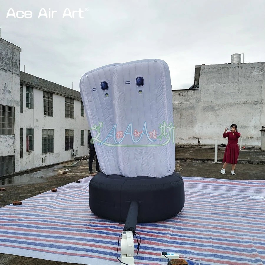 2.5mh Inflatable Cell Phone Model with Base Inflatable Mobile Phone Balloon for Phone Repair Advertising