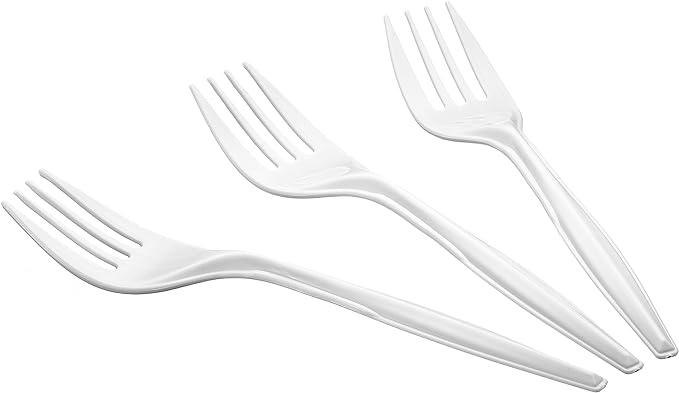 White Plastic PP Fork for Takeaway Use