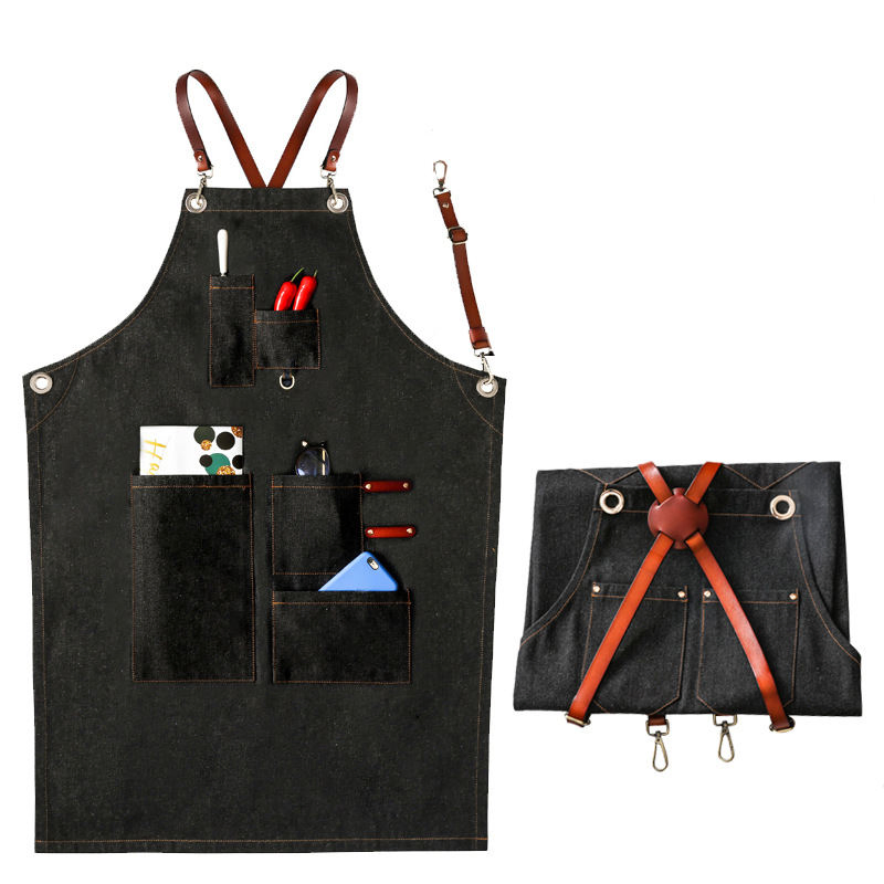 Cleaning Gadgets Kitchen Apron for Restaurants Custom Logo Barista Chef Uniform Work Bar Cafes Shop Kitchen Restaurant Apron