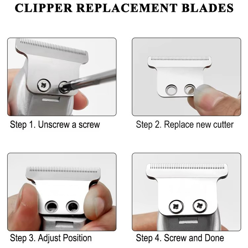 Professional Stainless Steel Replacement T Wide Blade for Wahl 5 Star Detailer Clipper Shaver Hair Trimmers 8081