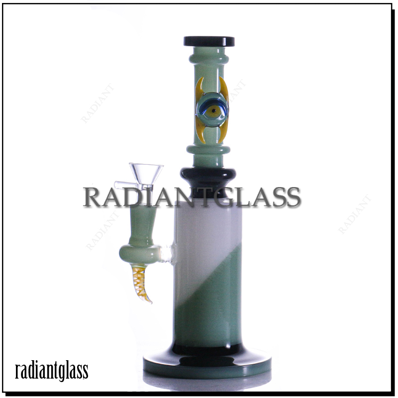 Straight Style Hookah Cream Devil Eye Glass Water Pipe