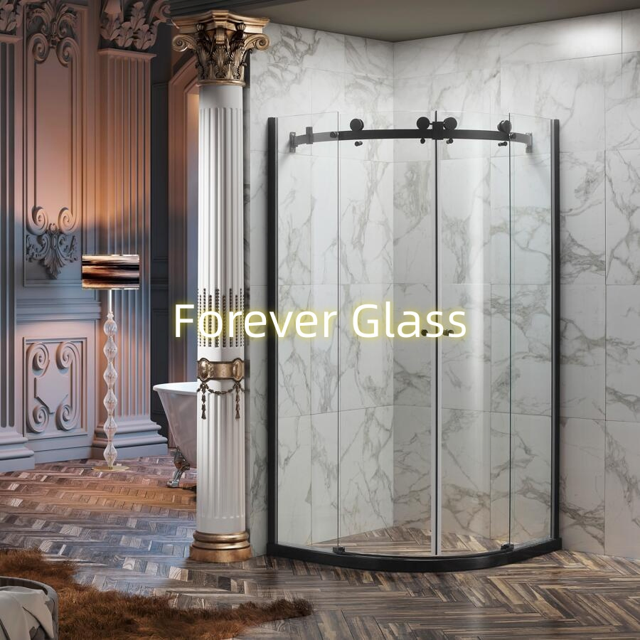 Classic Design Frameless Big Roller Sliding Glass Shower Enclosure