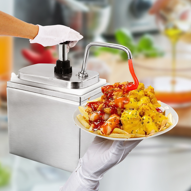 Daosheng Customer Favorite 8L 12L Stainless Steel Table Top Ketchup Honey Dispenser Condiment Pump Tomato Sauce Dispenser