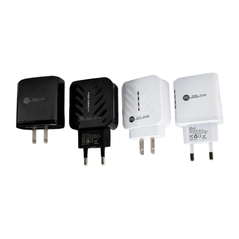 USB Wall Charger Pd 20W Power Supply Cell Phone Charge Us EU Plug Fast Charger Accessories