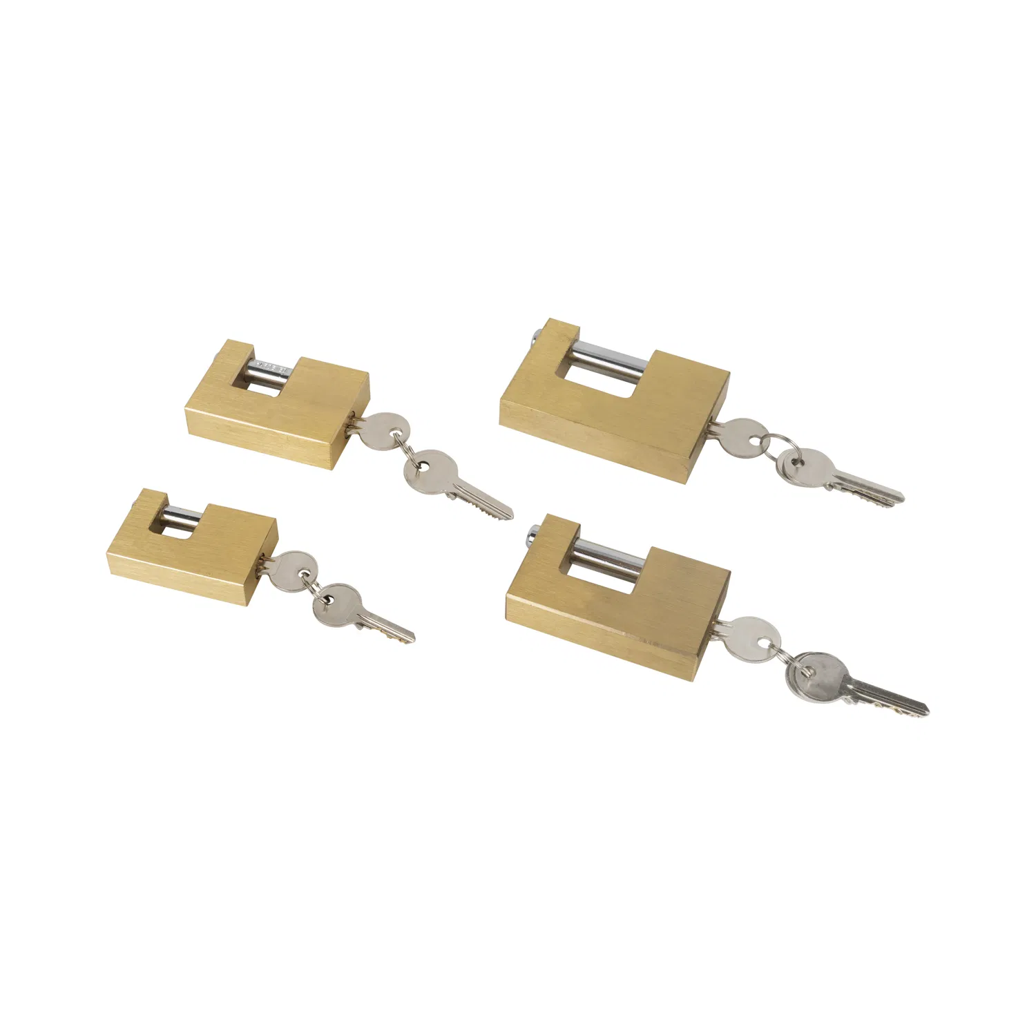 Customizable Heavy-Duty Rectangular Padlock with Key Unlock and Two Keys