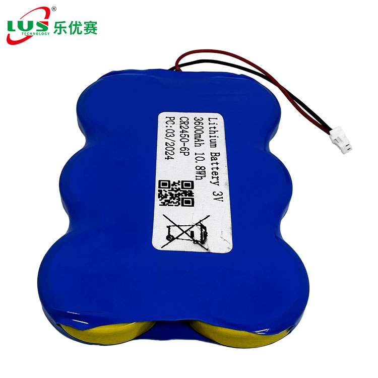 Lithium Battery Pack 3V 3600mAh Cr2450-6p OEM Lithium Battery Pack 3volt Lithium Button Cell Battery Factory