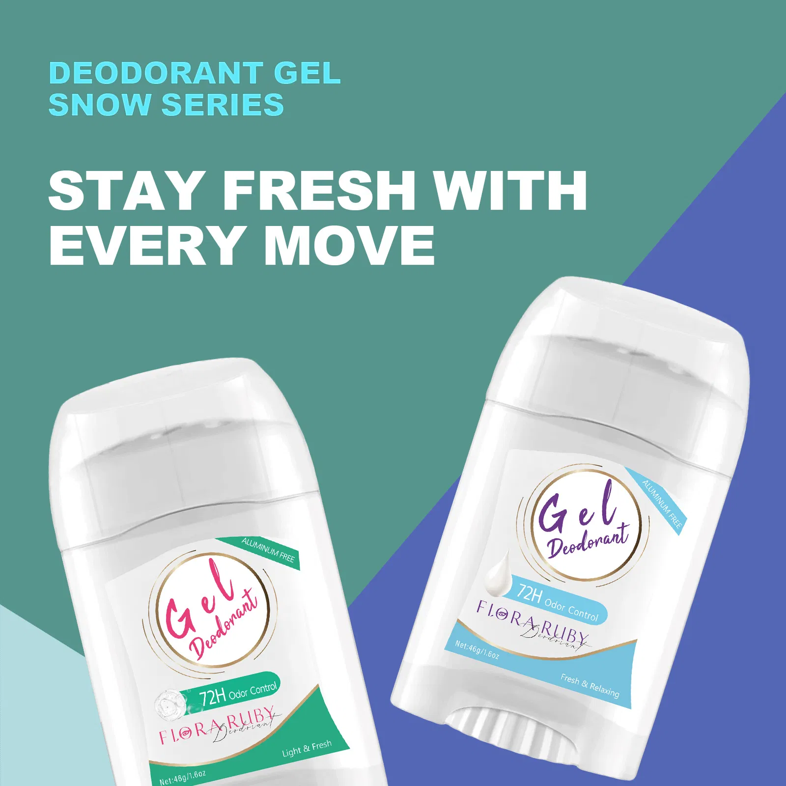 Portable Gentle Deodorant with Refreshing Soothing Non-Irritating Pearl Beads