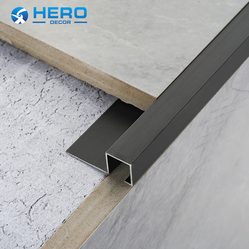 Wholesale Aluminum Decorate Strip Adhesive Install Hero Metal Making Machine Extrusion Multi-Layer Cone Diamond Marble Opening Wall Edge Square Shape Tile Trim