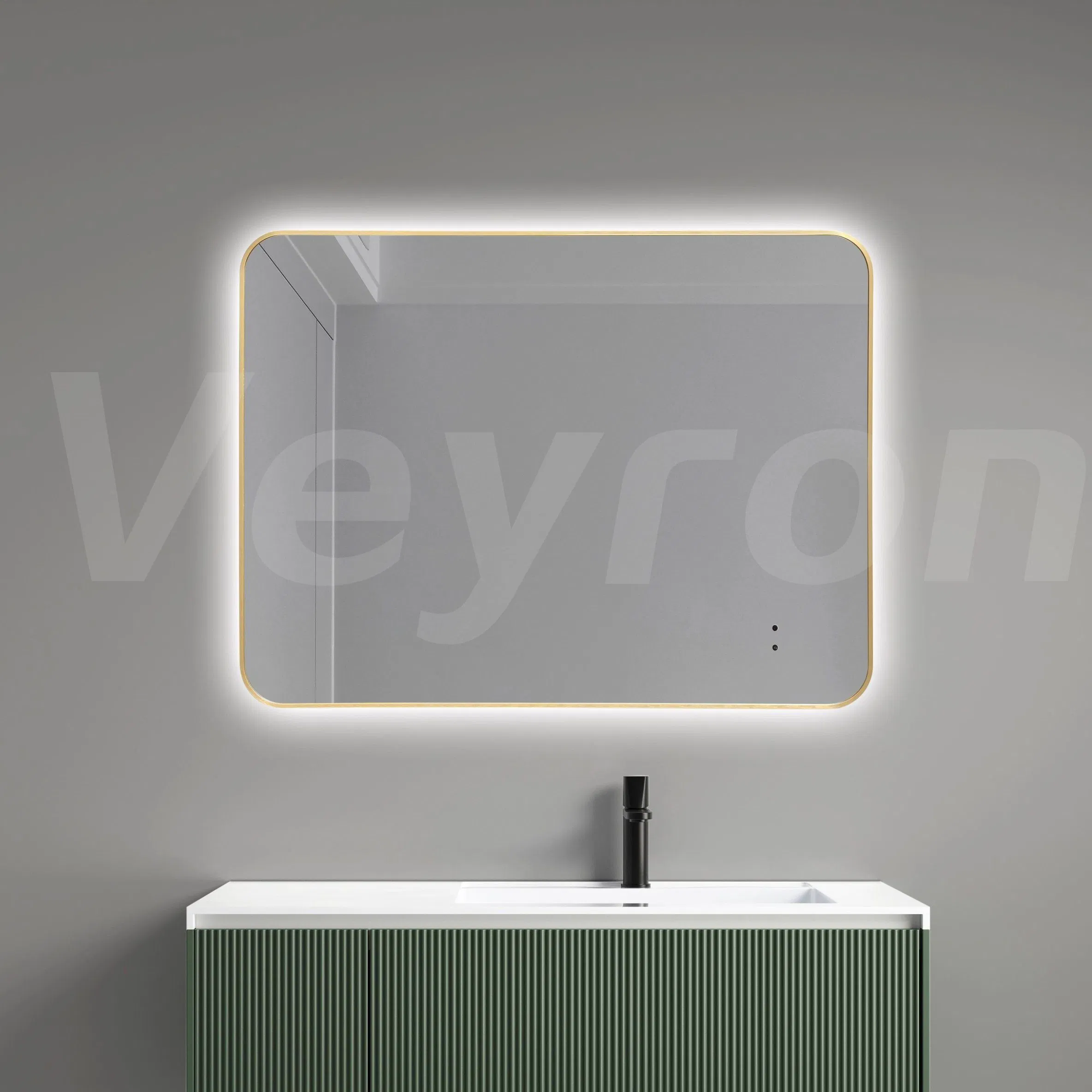 Manufacturer Glass Home Decoration Furniture Sanitary Ware Rectangle Makeup Bluetooth Speaker Smart Wall Bathroom Espejo LED Mirror with Toilet/Faucet/Water Tap