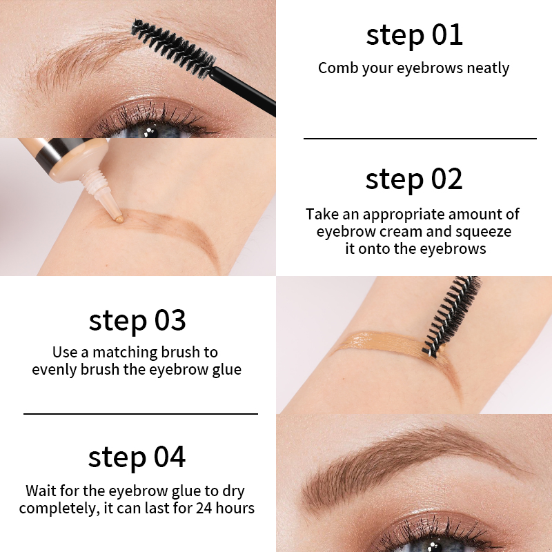 6 Colors Waterproof Sweat Proof Eyebrow Mascara with Natural Look Effect for Ladies