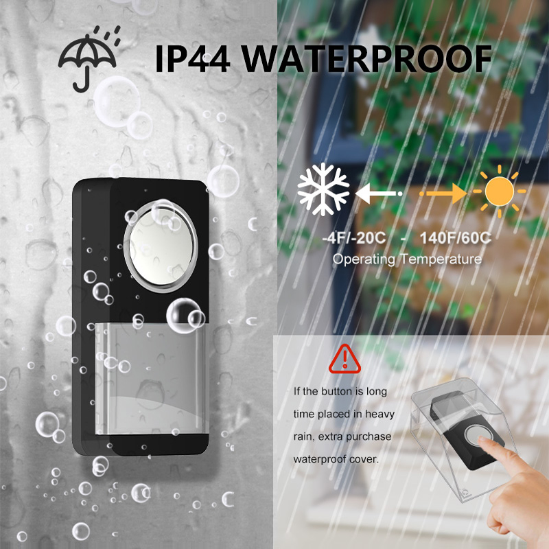 Waterproof Wireless Doorbell EU UK Us Plug AC Door Bell Ring Chime 110V-220V Long Remote Range Doorbell