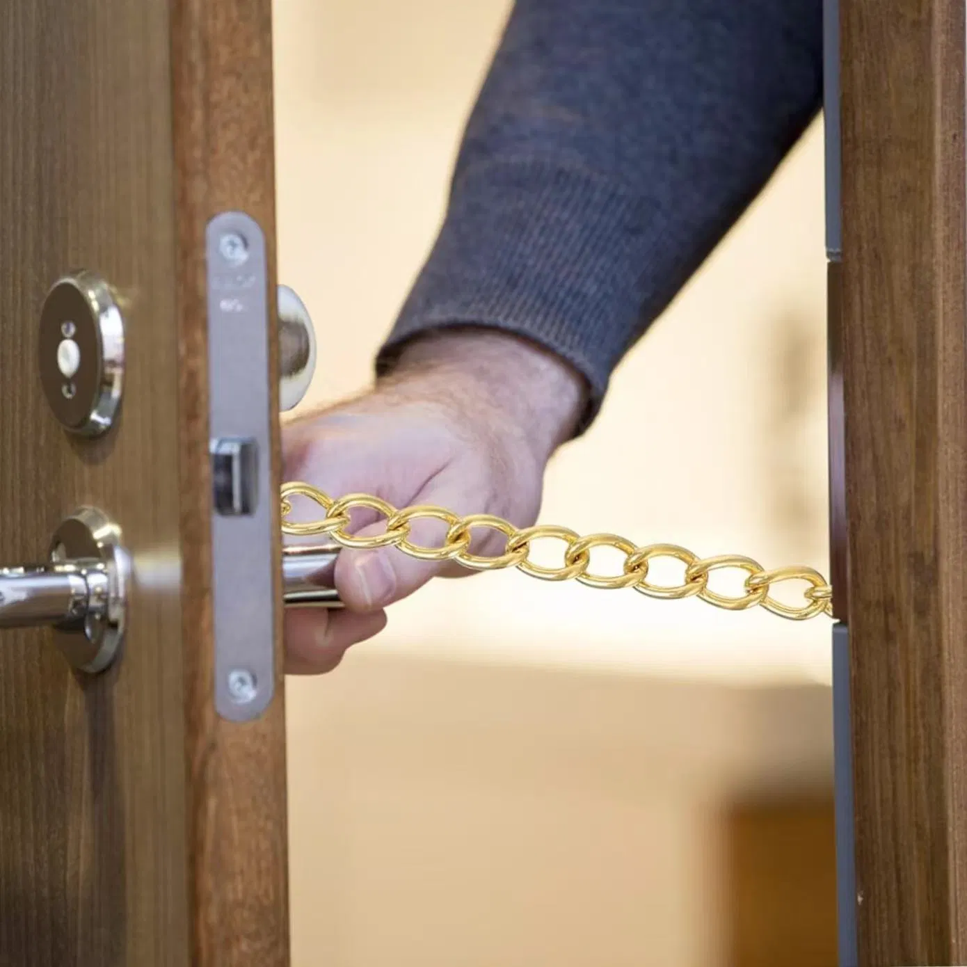 Mdsf03-Sng Stainless Steel 304 Security Chain Satin Gold Finish