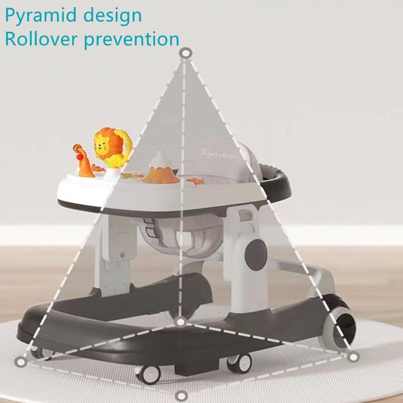 U-Type Baby Pram Anti-Rollover Foldable Baby Walkers in 9th Gear Height Adjustment