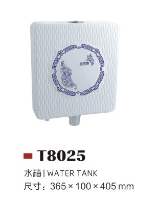 Low Price Hot Sale Toilet Cistern Bathroom Squat Pan Toilet Flush Tank Plastic Water Tanks with Blue and White Porcelain Pattern