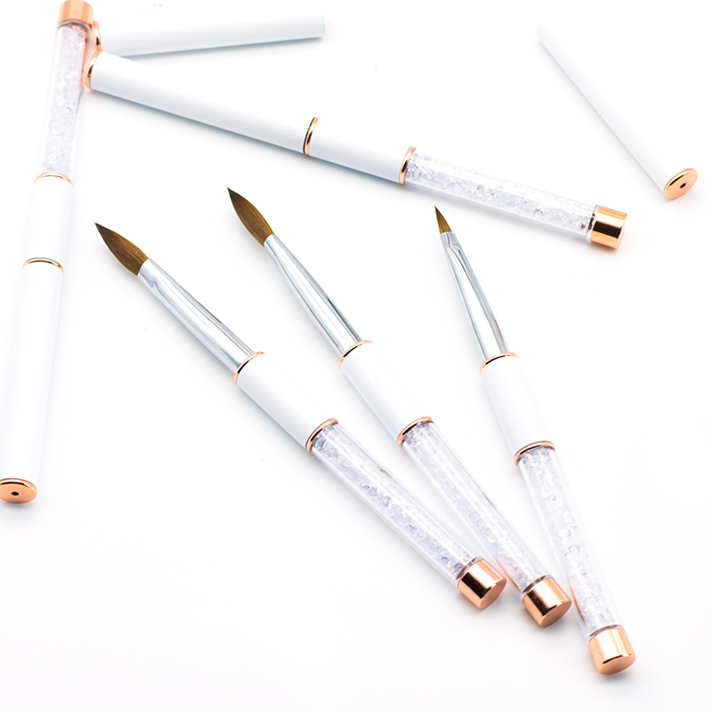 Guyo White Acrylic Kolinsky #8 Nail Art Brush for Beauty