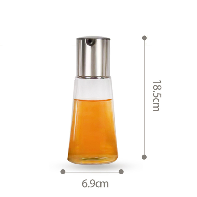 Wholesale 350ml Leak-Proof Controllable Soy Sauce Vinegar Oil Glass Bottle with Stainless Steel Lid