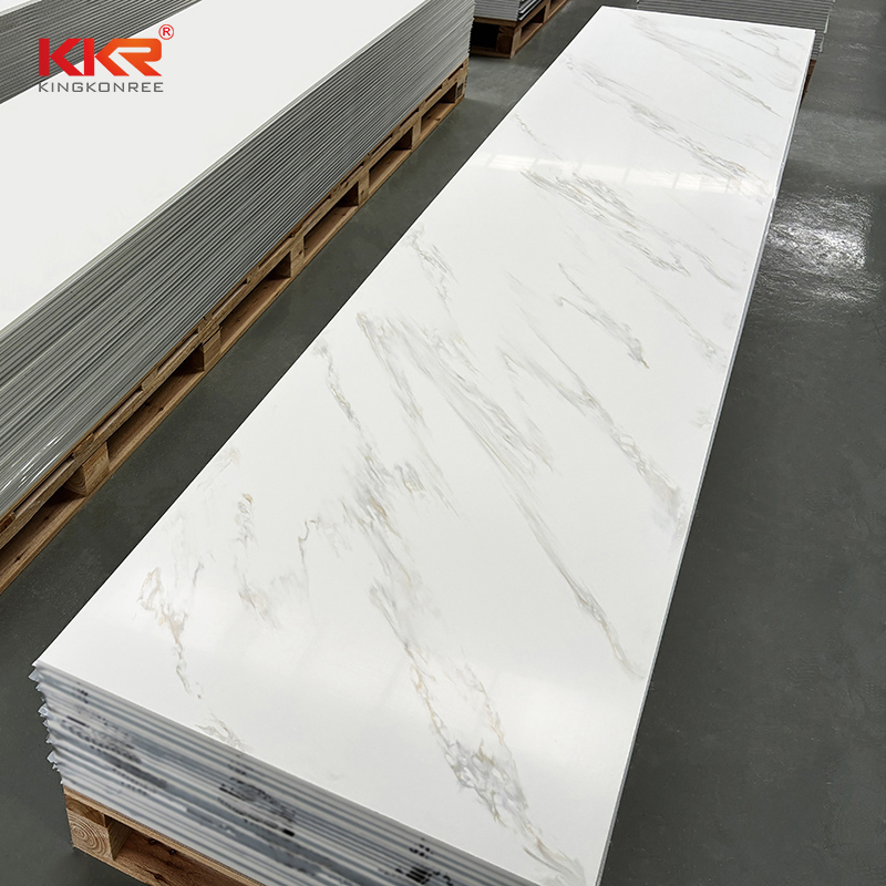 Artifcical Stone Solid Surface Carrara Stone Sheet for Kitchen and Bathroom Countertop
