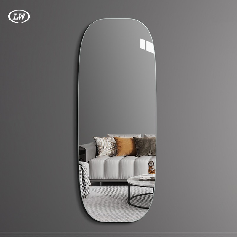 High Quality Furniture Wall-Hanging Irregular Full-Length Clothing Mirror with Frame-Less Durable High-End Glass Fashion Home Decoration