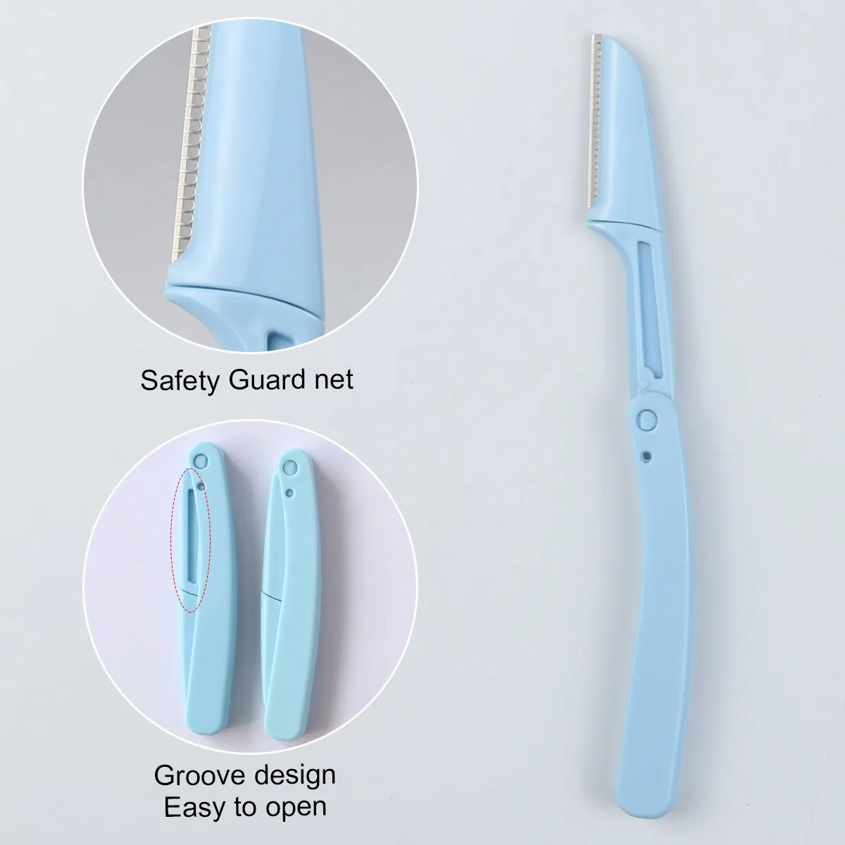 Foldable Private Label Shaving Razor Trimmer Women Facial Eyebrow Razor Shape