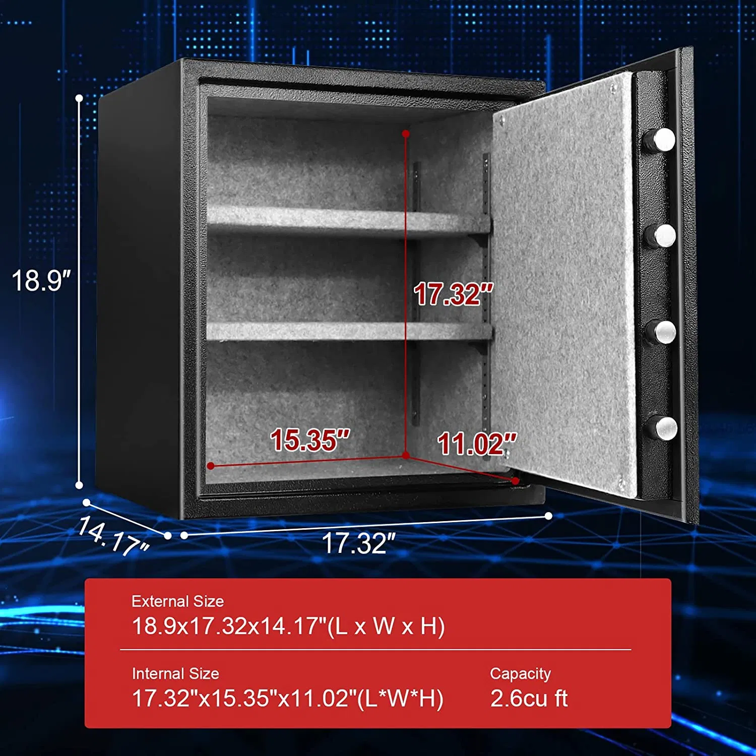 Factory Price 1 Hour Fireproof Safe Box with Digital Panel