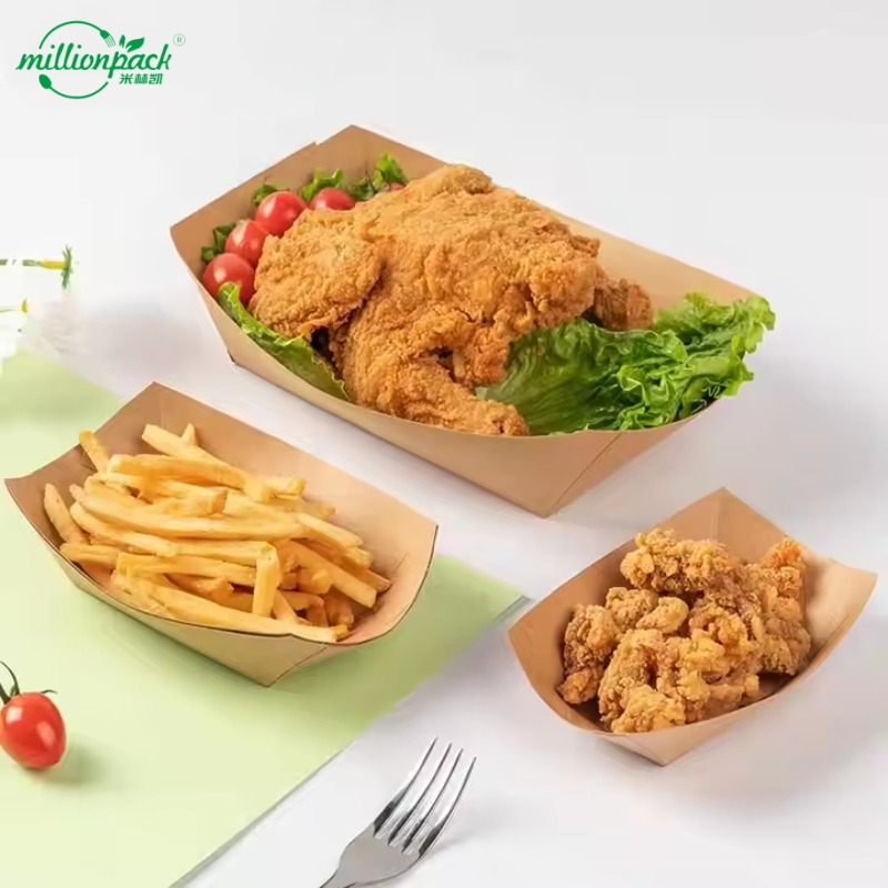 Compartmentalized Paper Tray Boat for Multiple Condiments and Sauces