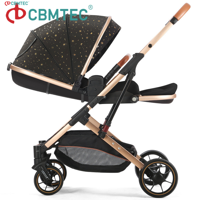 Convertible Bassinet Reclining Stroller Foldable Pram Carriage Baby Stroller