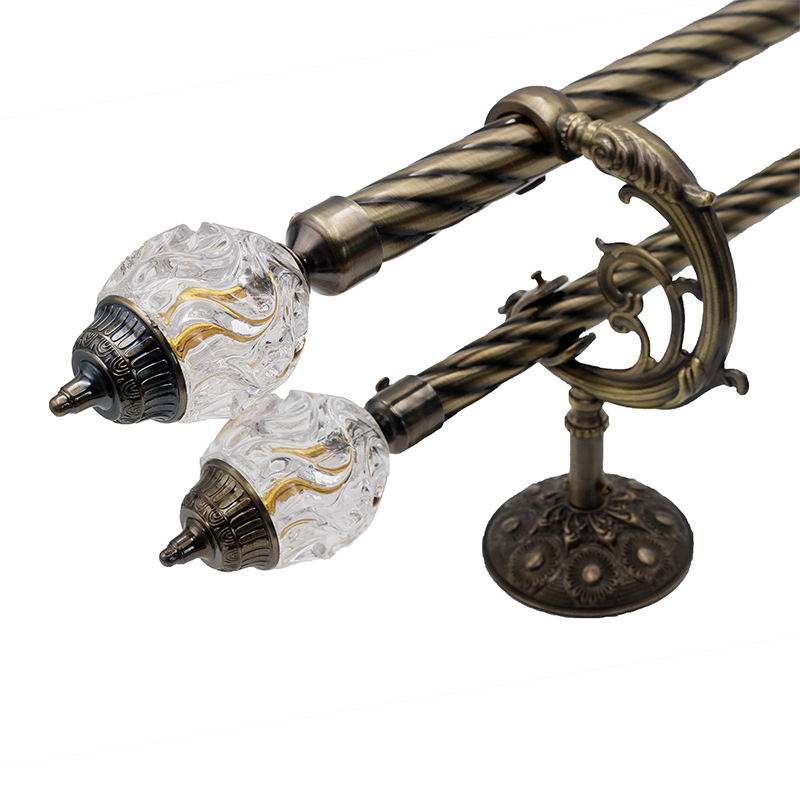 Luxury Curtains Rods Crystal Finial Curtain Rod Double Curtain Rod