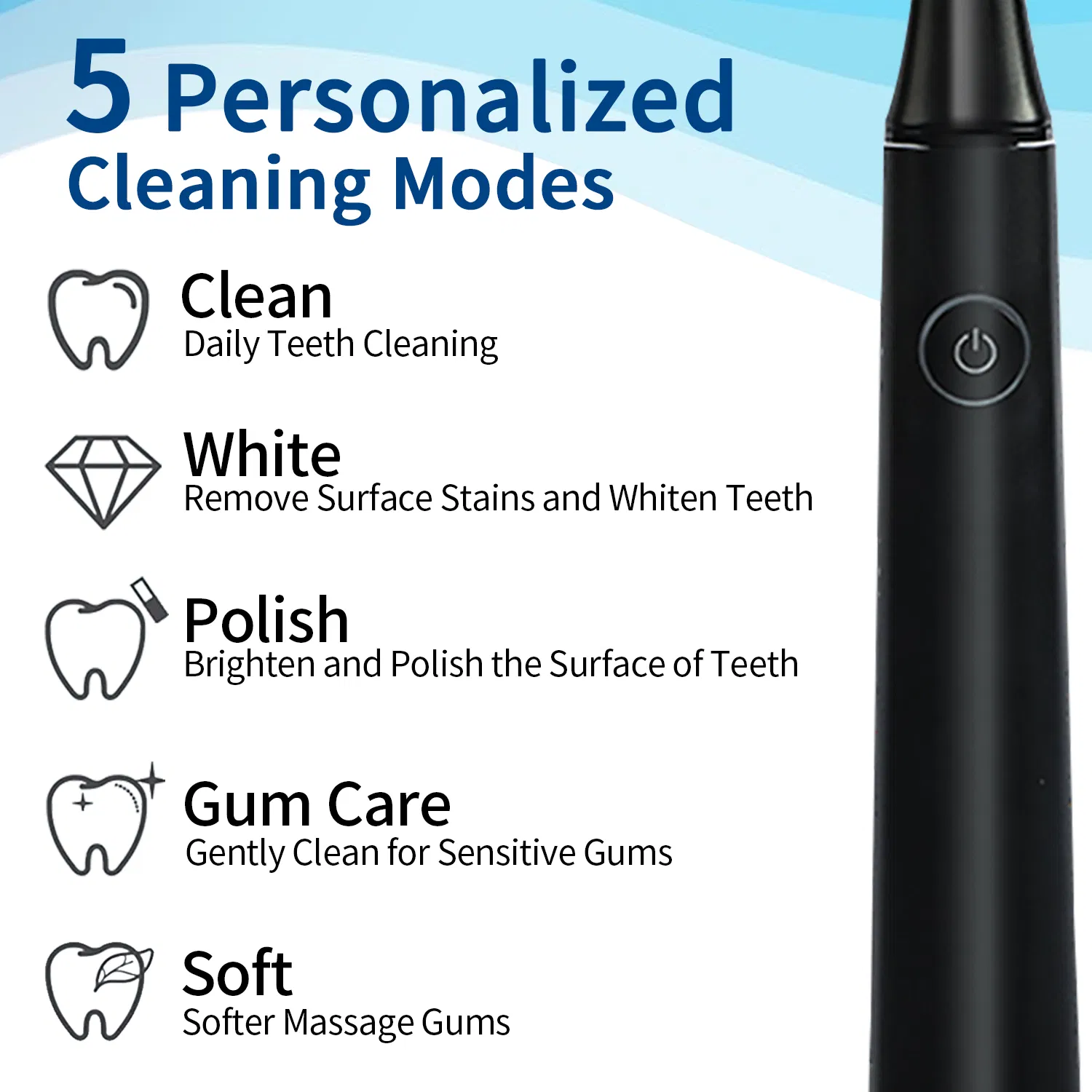 Soft Bristle Ipx7 Waterproof Electric Adult Travel USB Charging Electric Toothbrush