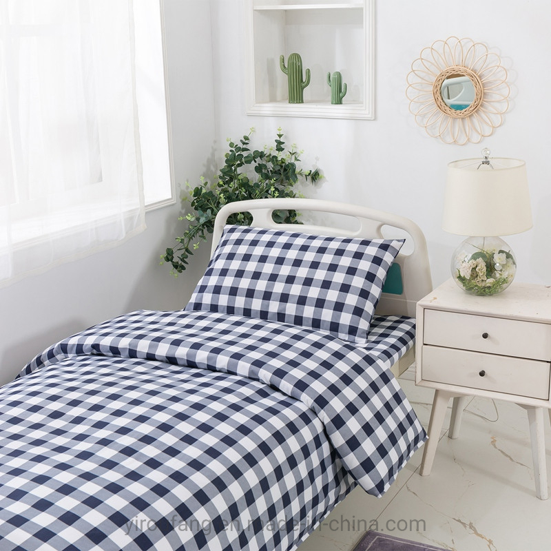 Wholesale White Single Bed Sheets and Pillowcases Hospital Medical Hotel Fitted 100% Cotton Fabric 3 Piece Bedding Set Bed Sheet