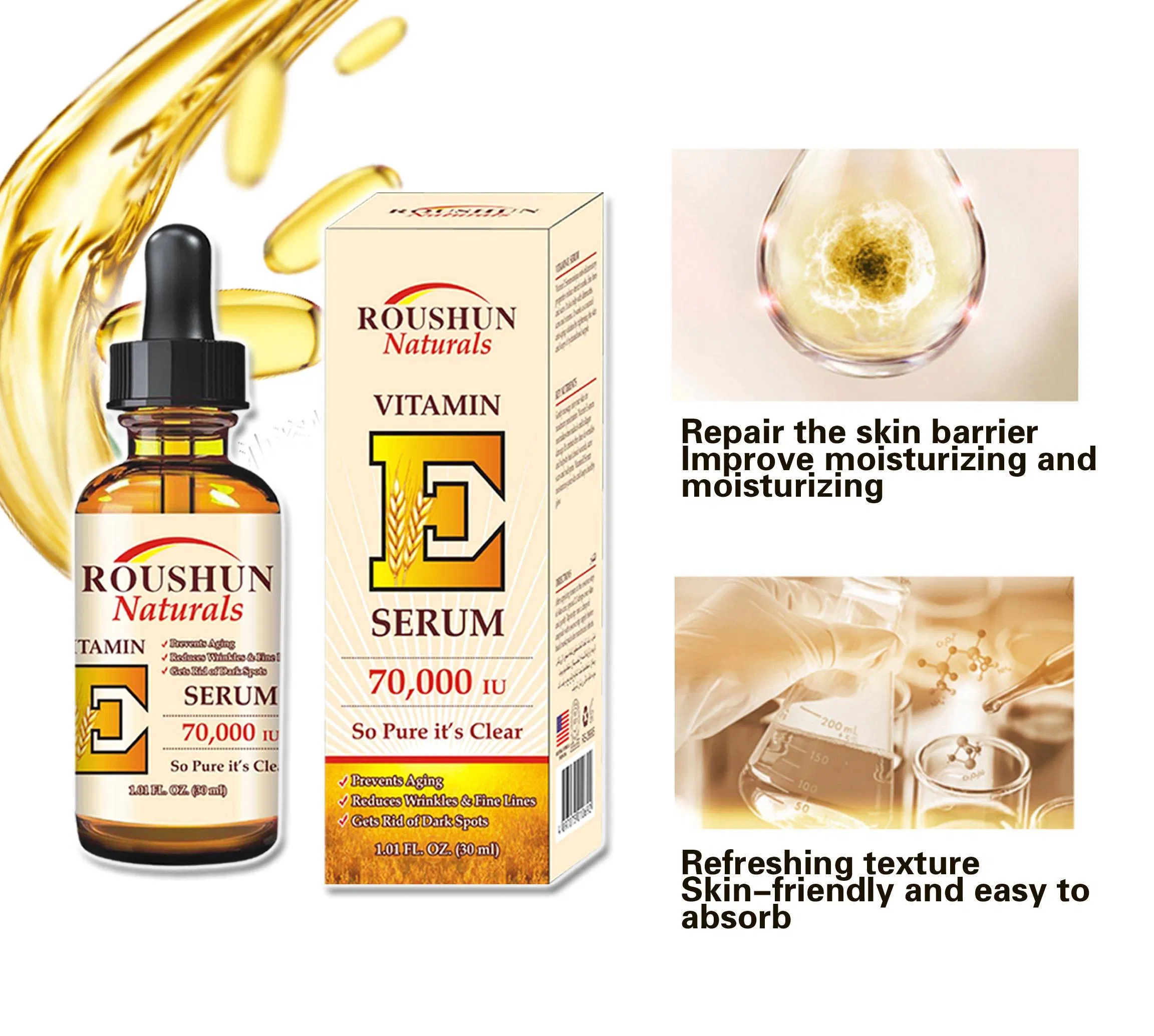 Roushun Natural Vitamin E Serum: Antioxidant & Skin Nourishing