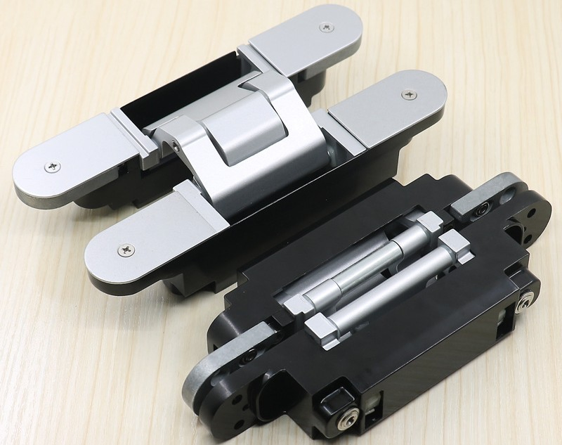 Heavy Duty 100kg 3D German Hidden Hinge Invisible 180 Adjustable Concealed Large Hinge Zinc Alloy for Furniture Gate Wooden Door