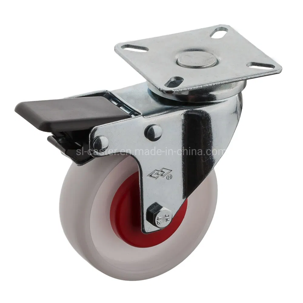 50mm Swivel Bolt Hole White Plastic Caster Wheel