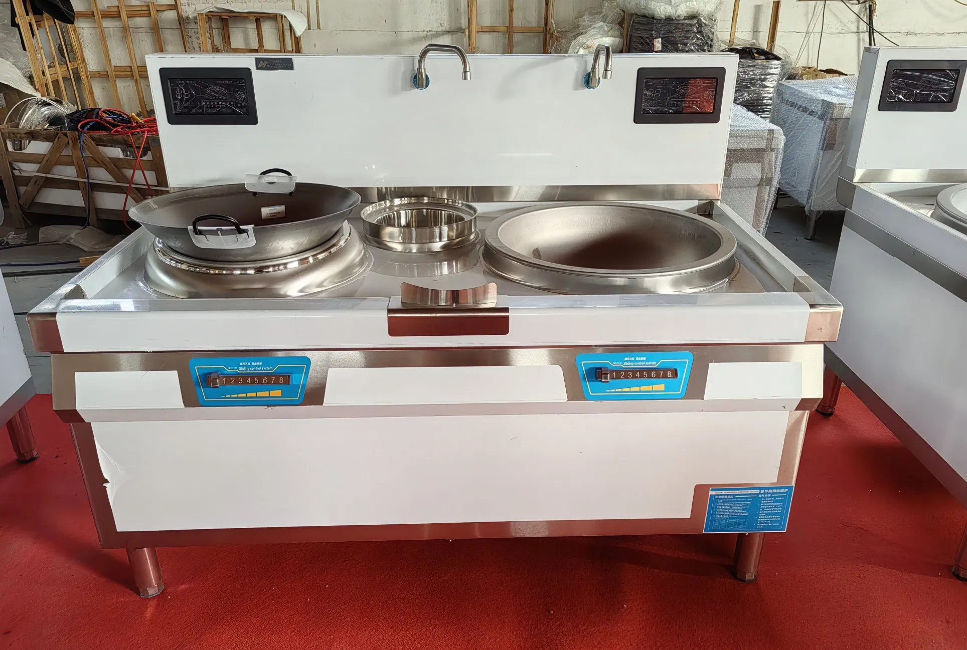 800 Electromagnetic Single Wok & Single Large Pot Stove