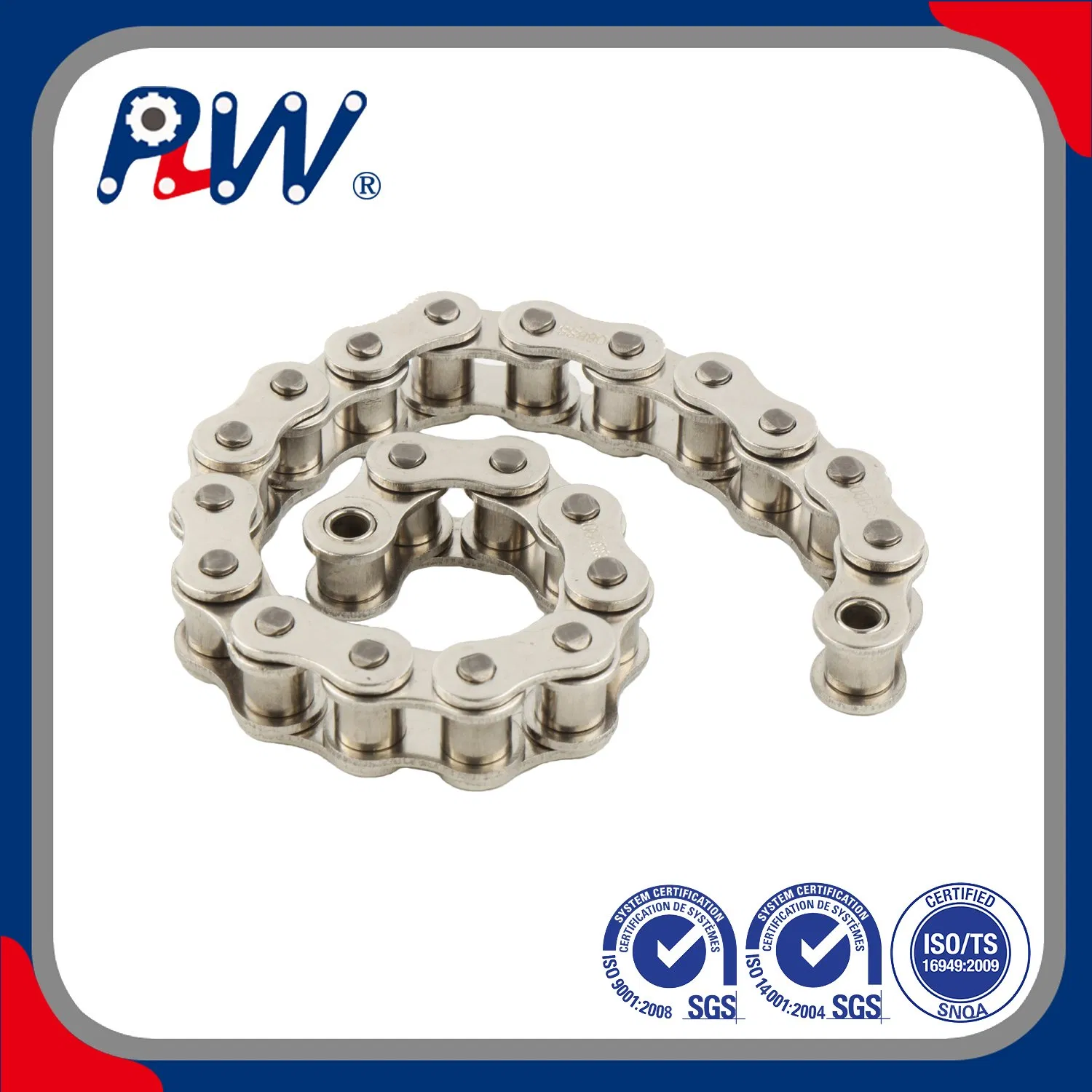 Made in China High Quality ISO/ANSI/DIN Standard Short Pitch Precision Stainless Steel Hardware Transmission Roller Chain (25SS/35SS/40SS) Industry Chain