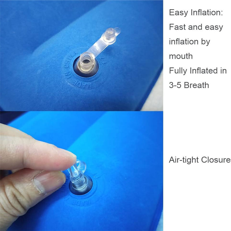 Institutional Donations Ultra Lightweight Comfort Portable Inflatable Pillow Good Price Flocked Fabric Pillows Ergonomic Air Pillows Neck Lumbar Support